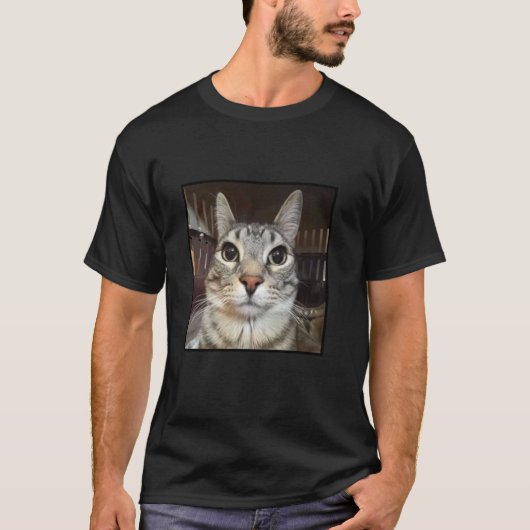 Dwaas Starende Kat Meme T-shirt (Voorkant)