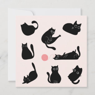 Dwaas Verjaardagsfeest voor Zwarte Katten Kaart
