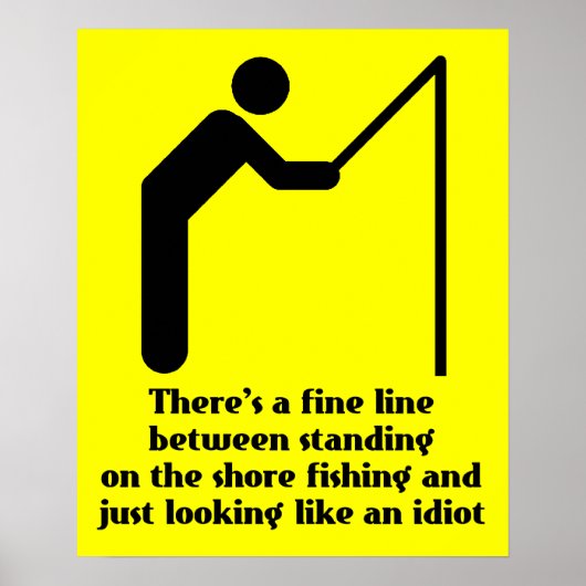 Dwaas Vissen Grappige Print Poster Bord Humor (Voorkant)