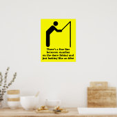 Dwaas Vissen Grappige Print Poster Bord Humor (Keuken)