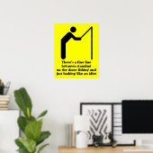 Dwaas Vissen Grappige Print Poster Bord Humor (Thuiskantoor)