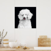 Dwaas Witte Poodle Poster (Keuken)