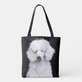 Dwaas Witte Poodle Tote Bag (Achterkant)