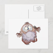 dwaas wobbige uil briefkaart (Voorkant / Achterkant)