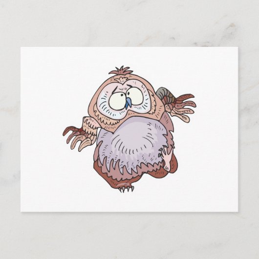 dwaas wobbige uil briefkaart (Voorkant)