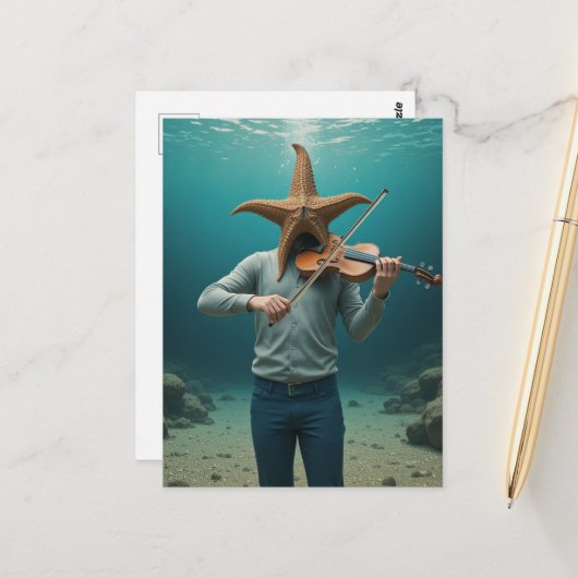 Dwaas Zeester die Muziek Maakt Briefkaart (Voorkant / Achterkant in situ)