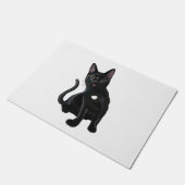 Dwaas Zwart Kat Blep Klassiek T-shirt Deurmat (Schuin)