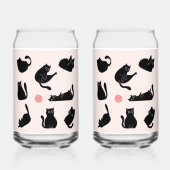 Dwaas Zwarte Katten Blikvorm Glas (Achterkant)