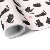 Dwaas Zwarte Katten Cadeaupapier (Rol Hoek)