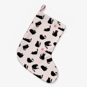 Dwaas Zwarte Katten Kleine Kerstsok (Voorkant (Hangend))
