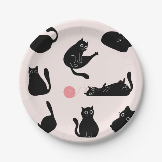 Dwaas Zwarte Katten Papieren Bordje (Voorkant)