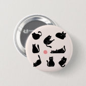 Dwaas Zwarte Katten Ronde Button 5,7 Cm (Voorkant /achterkant)