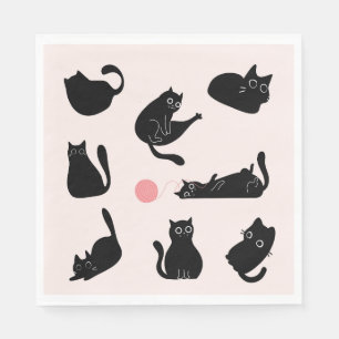 Dwaas Zwarte Katten Servet
