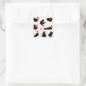 Dwaas Zwarte Katten Vierkante Sticker (Tas)