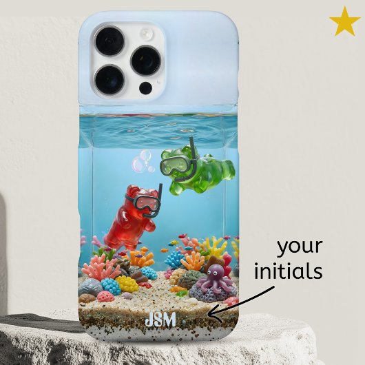 Dwaas Zwemmende Gummyberen Aangepaste Naam iPhone Hoesje