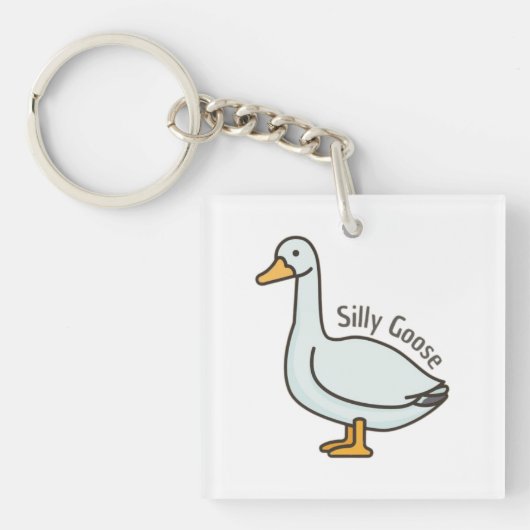 Dwaasachtige Gans, Grappige Gans, Gans Liefhebber Sleutelhanger (voorkant)
