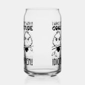Dwaasheden Gebeuren Funny Bird Citat Geschenken  Blikvorm Glas (Links)