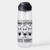 Dwaasheden Gebeuren Funny Bird Quote Cadeaus  Waterfles (Achterkant)
