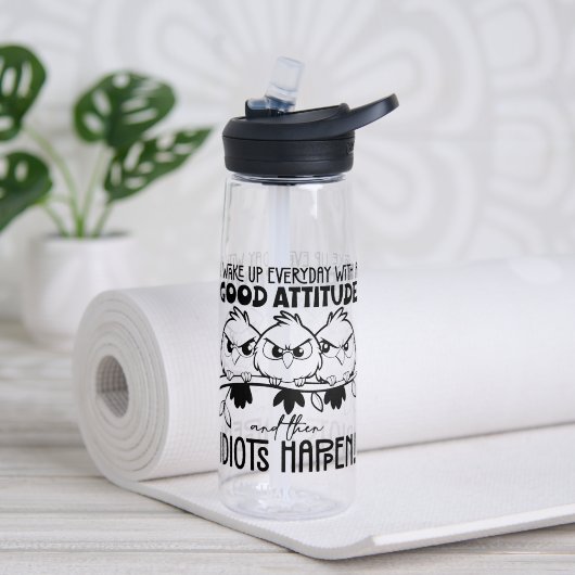 Dwaasheden Gebeuren Funny Bird Quote Cadeaus  Waterfles (Yoga (Gedraaid)  )