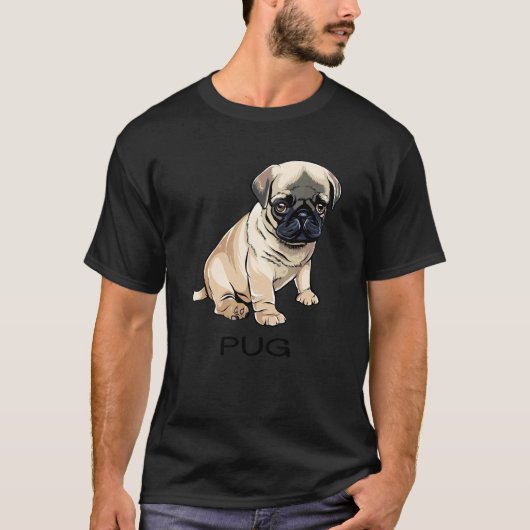 Dwaasheid Pug Hond T-shirt (Voorkant)