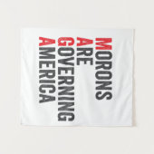 Dwaasheid regeert Amerika 4 juli Wandkleed (Voorkant (horizontaal))