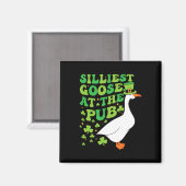 Dwaaste Gans Bij De Pub Grappige Shamrock St. Patr Magneet (Voorkant / Achterkant)