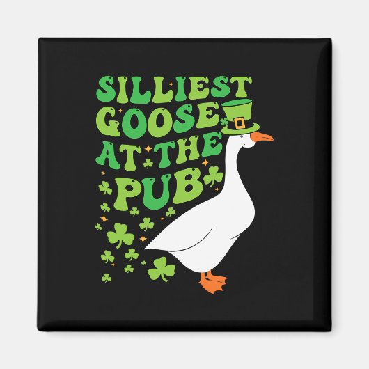 Dwaaste Gans Bij De Pub Grappige Shamrock St. Patr Magneet (Voorkant)