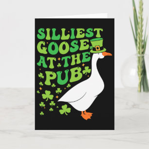 Dwaaste Gans In De Pub Grappige Shamrock St. Patri Kaart