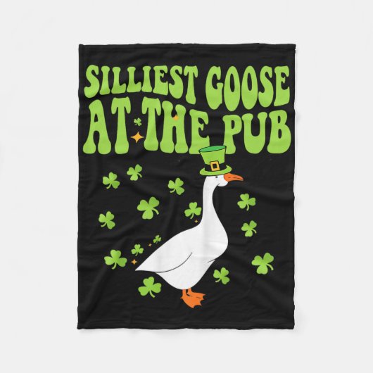Dwaaste Gans In De Pub Shamrock St Patricks Day Fleece Deken (Voorkant)