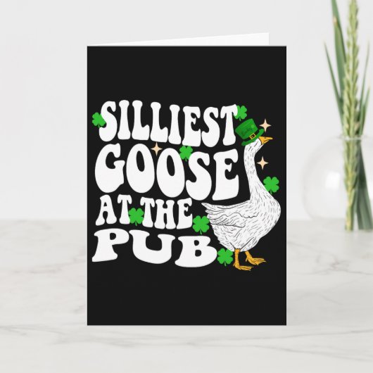 Dwaaste Gans In De Pub St. Patrick's Day Mannen Vr Kaart (Voorkant)