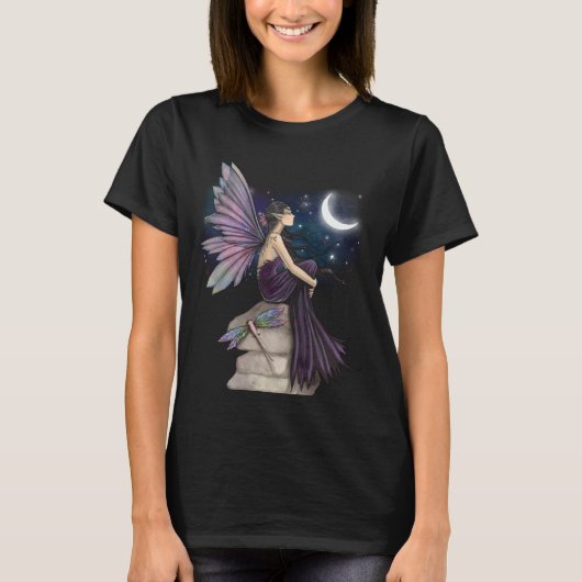 Dwalende geest fee met libel en maan t-shirt (Voorkant)