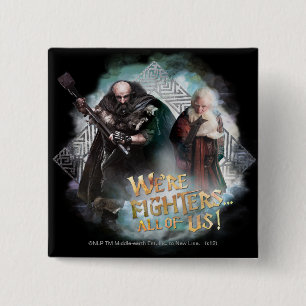 Dwalin en Balin Vierkante Button 5,1 Cm