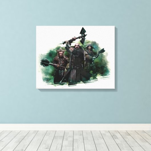Dwalin, Nori en Bofur Graphic Canvas Afdruk (Insitu (Houten vloer))