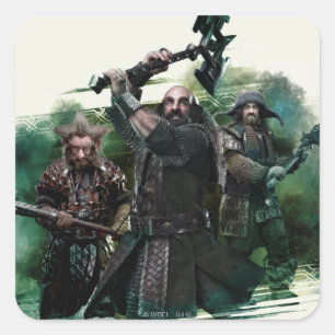Dwalin, Nori en Bofur Graphic Vierkante Sticker