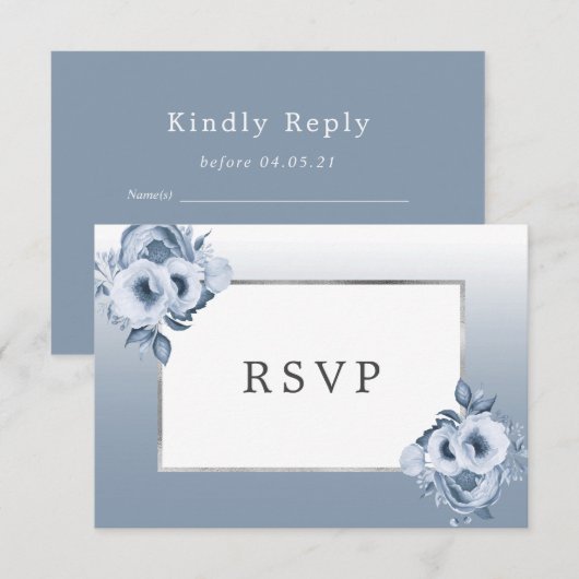 Dwangblauwe bloemkolen, kic Silver RSVP (Voorkant / Achterkant)