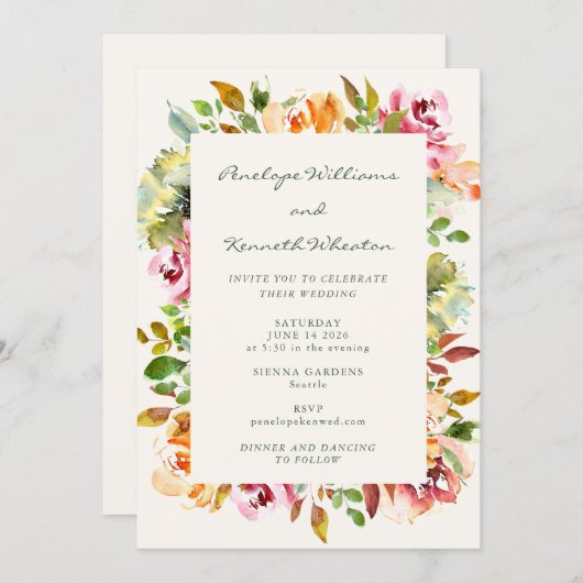 Dwangbloem in het land Rustic Bourgogne Kaart (Voorkant / Achterkant)