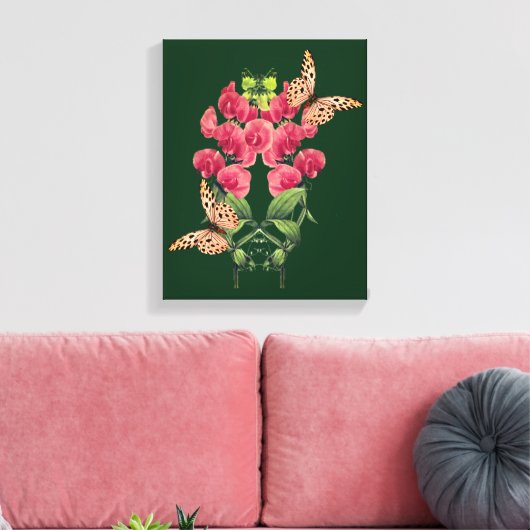 Dwangbloemen en vlinderbloemigen canvas afdruk (Insitu (Woonkamer))