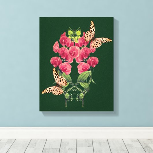 Dwangbloemen en vlinderbloemigen canvas afdruk (Insitu (Houten vloer))