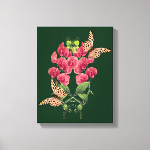 Dwangbloemen en vlinderbloemigen canvas afdruk