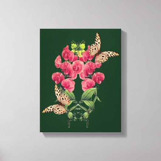 Dwangbloemen en vlinderbloemigen canvas afdruk (Voorkant)