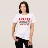 Dwangstoornis met Kerst OCD, Grappige T-shirts (Voorkant volledig)