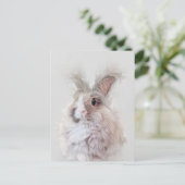 Dwarf Angora Rabbit Wildlife Portret Briefkaart (Staand voorkant)