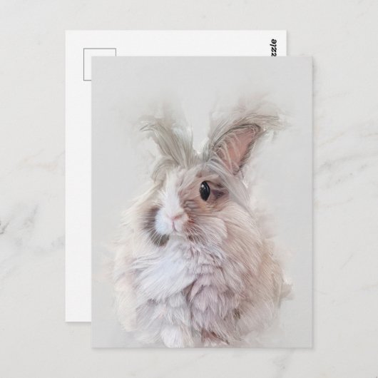 Dwarf Angora Rabbit Wildlife Portret Briefkaart (Voorkant / Achterkant)