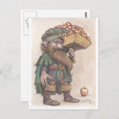 Dwarf carrying apples briefkaart (Voorkant / Achterkant)