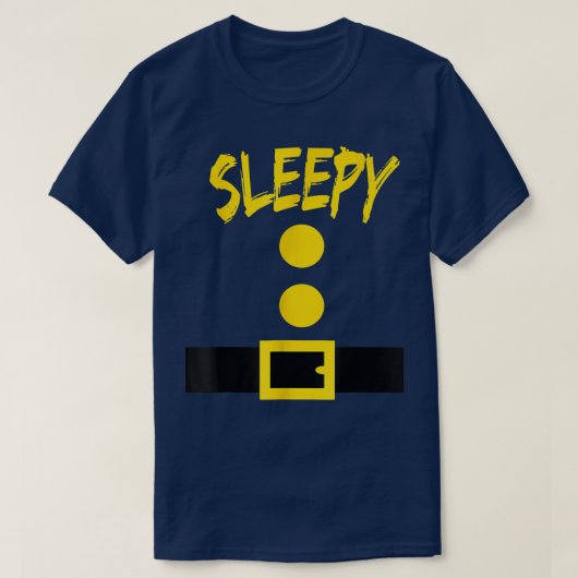 Dwarf Costume Funny Halloween Sleepy T-shirt (Design voorkant)