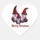 Dwarf familie Kerstmis Hart Sticker (Voorkant)