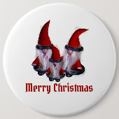 Dwarf familie Kerstmis Ronde Button 6,0 Cm (Voorkant)