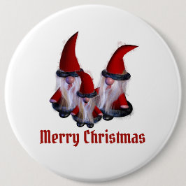 Dwarf familie Kerstmis Ronde Button 6,0 Cm