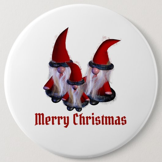Dwarf familie Kerstmis Ronde Button 6,0 Cm (Voorkant)