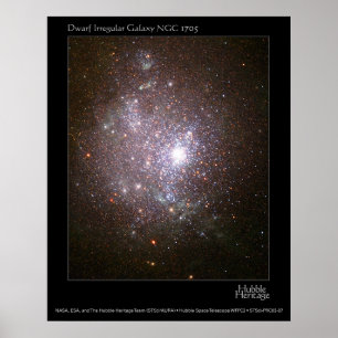 Dwarf Galaxy NGC 1705 Hubble Telescope Poster